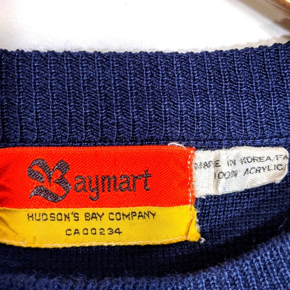 Vintage acrylic navy Baymart sweater - Picture 3 of 3